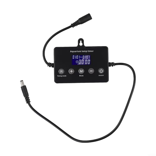 Oniissy Controller di luce per acquario Display LCD Dimmer Timer 12-24V Fish Tank LED Interruttore luce striscia con effetti tramonto alba Multi-livello Dimming Power Memory