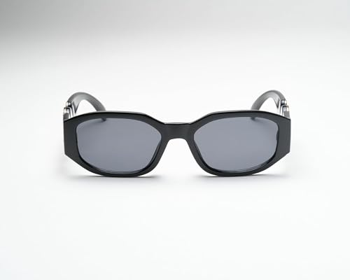 Vintage Fashion Sunglasses for Women | Black Frames and Black Lenses with Gold V on the Side | Sunglasses for Eye Protection - Black3