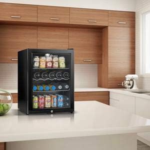 Subcold Super65 LED - Table-Top Fridge | 65L Beer, Wine & Drinks Fridge | LED Light + Lock & Key | Energy Efficient (Black)