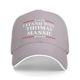 bamgen I Stand with Thomas Massie Baseball Cap Men Women Hat Gray