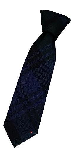 I LUV LTD Boys All Wool Tie Woven And Made in Scotland in Black Watch Modern Tartan