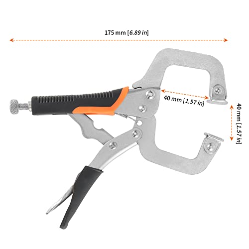 Image of HOZEON 3 PCS 6 Inch C Clamp Locking Pliers, Heavy Duty Welding C Clamp Pliers with Swivel Pads, Vise Grip Locking Pliers Face Clamps for Woodworking, Welding, Building