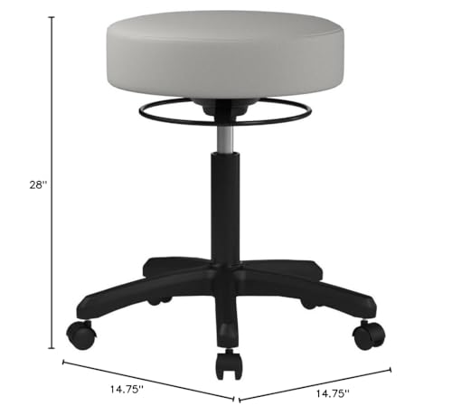 Image of Perch Life Height Adjustable Stool | Desk Height 18-23 inch | Grey Vinyl