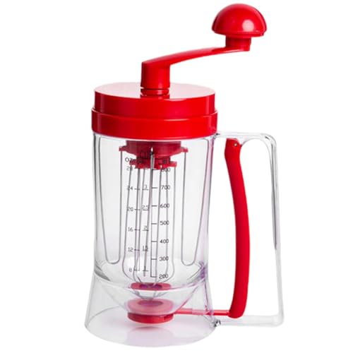 Dispensador de masa para panqueques y cupcakes, dispensador de mezcla de panqueques de 900 ml con función de agitación, grado alimenticio para cupcakes, gofres, mezcla de magdalenas, crepes, pasteles