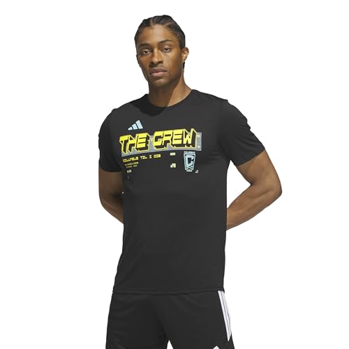 adidas black Columbus Crew pre-game short sleeve T-shirt