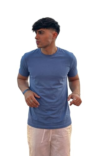 Image of Men's Solid Round Neck T-Shirt | Regular Fit Cotton Casual Tee | Half Sleeve | S to 3XL Sizes | Soft Breathable Everyday Wear for Daily Use, Gym, Summer & Casual Wear