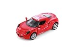 KiNSMART 2013 Alfa Romeo 4C Hardtop w/Wecome to Las Vegas Decal 5366D - 1/32 Scale Diecast Model Car (Red)