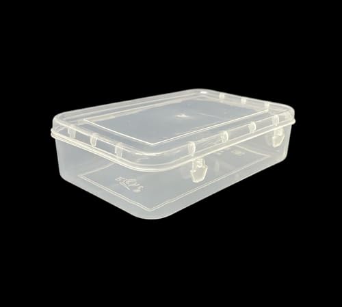 Image of URBAA Small Storage Boxes container with Lock Lid, Jewellery Case Organiser(PUREPACK33-6) 200ml (Clear, 13 x 9 x 4 Cm) - Set of 6, Rectangular