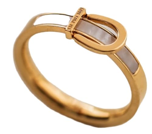 Awmnjtmgpw 18K gold belt buckle ring set with simple personality ring size 6-9