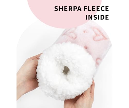 Image of Keyela Womens Non-Slip Sole Slipper Socks, Fluffy Winter House Booties | Ultra soft fuzzy warm indoor house slippers Non-skid bottom for safe walking Cozy winter footwear for ladies