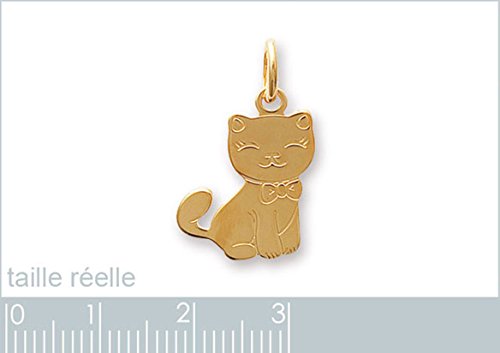 Pendentif chat plaqué or cadeau idéal anniversaire et fêtes