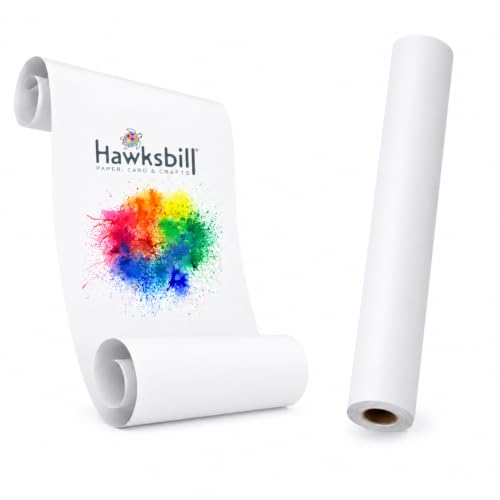 Hawksbill Paper Roll for Kids Easel Large Papers 38cm X 20m White Paper Rolls for Poster Making & Creative Projects