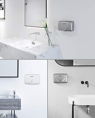 AIKE AK2803K Mini Automatic Hand Dryer for Household High Speed 1150W, Silver ABS Cover.