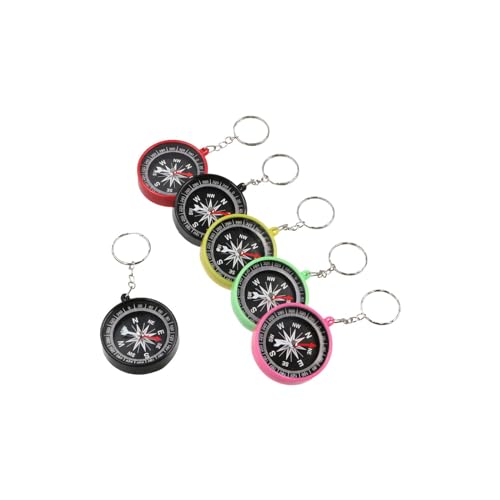 6 piezas brújulas llavero de plástico mini para camping miniatura 1