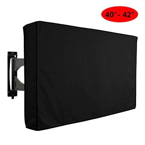 Hülle Bezug für Fernsehen Wetterfestes Cover für TV Schutz für den Maßen für LCD LED und Plasmageräte Kompatibel mit Standardständern - schwarz,40 to