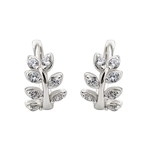 Boucles d'oreilles couronne de branches d'olivier en cristal pavé pour femmes