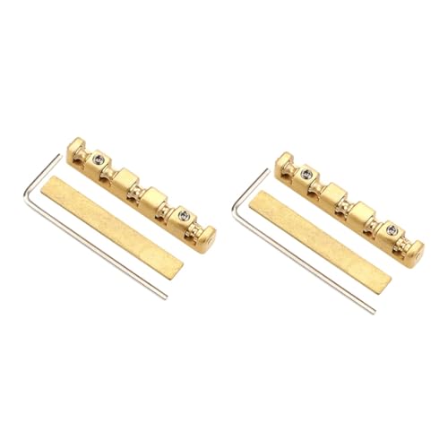 Totority 2 Sets String Brass String Nut for Bass Guitar Instrument Bridge Nut Upper Saddles Electric Instrument Supplies Replacement