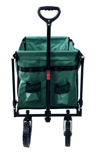 FROSAL Bollerwagen Bruno grün faltbar | Transportwagen für Hunde mit leichtem Einstieg