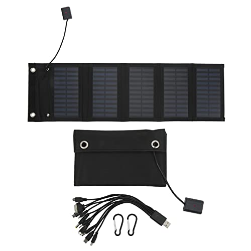 Paquete Plegable de Panel Solar de 25 W, Cargador de Panel Solar Plegable, Resistente Al Agua IP65 con Cable USB para Cámaras de Vigilancia Portátiles Cover