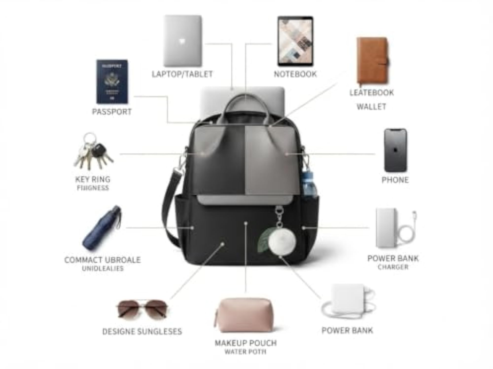 Women's Convertible Backpack Purse Handbag