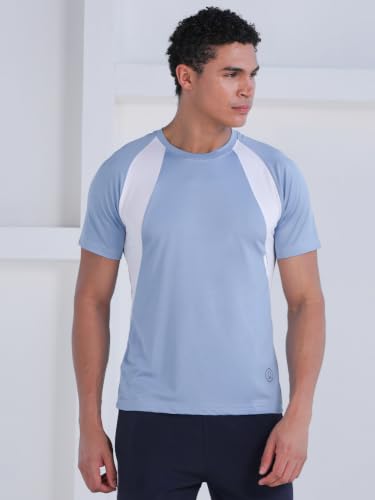 Image of CHKOKKO Gym Tshirt for Men Workout Regular Fit Sports Activewear Man Tshirts with Round Crew Neck and Half Sleeves for Yoga Running&Outdoor Activities