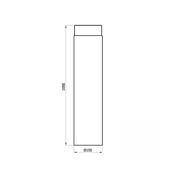 raik SH002-150-sw Raik Rauchrohr/Ofenrohr 150mm - 1000mm schwarz – Bild 4