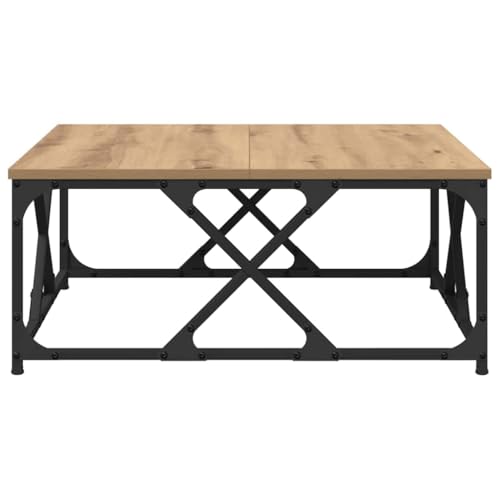 Runheo Couchtisch Artisan-Eiche 70x70x30 cm, quadratisch, Holzwerkstoff, robuster Stahlrahmen, modernes Design für Wohnzimmer, stilvoller Beistelltisch, Couchtische für Wohnzimmer – Bild 7