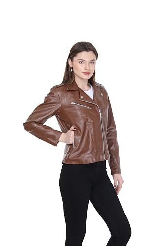Image of Women Leather Jacket Solid and Riding Biker trending Jacket
