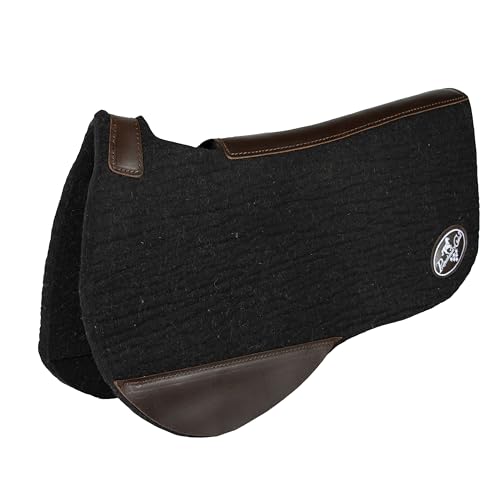 Professional's Choice 100% Steam-Pressed Wool Felt Saddle pad | Round Shape Black 3/4