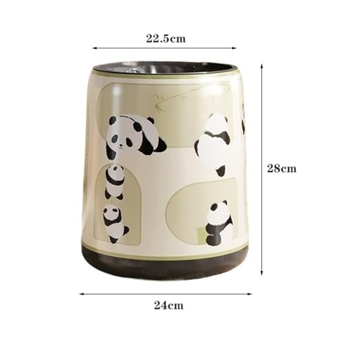 Caneca de basura redonda sin tapa con diseño panda, 3.1 galones miniatura 2