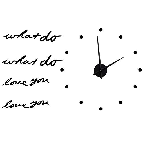 Fybida Horloge d'autocollant de Surface de Miroir innovante sans Cadre, Kit d'horloge Murale, pour Salon, Cadeaux de Chambre à Coucher pour Amis(Black) Réveils/horloges/horloges murales/radios