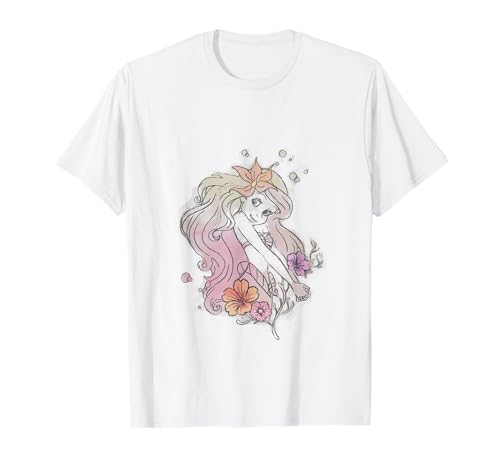 T-shirt Ariel The Little Mermaid Disney en coton style aquarelle