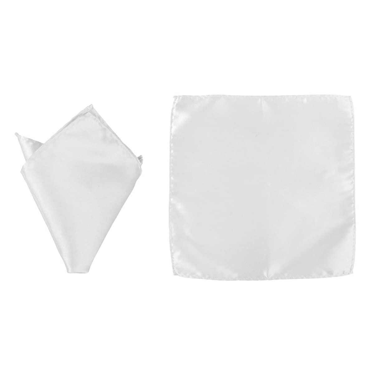 GALPADA Ensemble 3 Pièces Ceinture de Smoking Homme Blanc en Polyester Brillant Nœud Classique Pré-noué et Mouchoir, Taille Ajustable pour Cérémonies Formelles