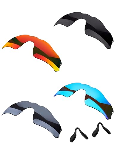 Image of OOWLIT 4 Pieces Replacement Sunglass Lenses & Nose Pads Compatible with Oakley Radar EV Pitch Polarized