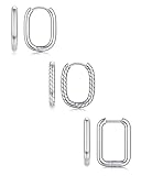 KALVICA 3 Pares de Pendientes Acero Inoxidable Mujer Aros de Oro 14K Para Mujer Pendientes Aro Plata Mujer Hipoalergénicos y Ligeros Pendientes Mujer Plata/Oro/Oro Rosa