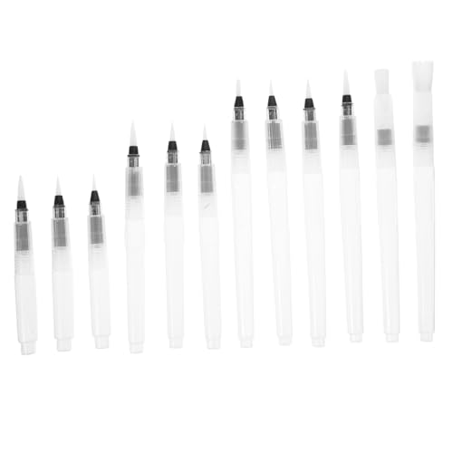 Veemoon 12 Piezas Cepillo de Almacenamiento de Agua Pincel Recargable Cepillo de Pluma de Agua bolígrafos de Agua para Acuarela bolígrafos de Pintura de Acuarela Pincel de Agua plástico