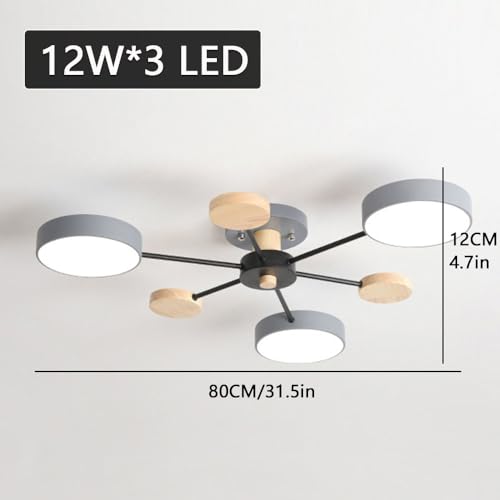 Plafonnier LED moderne contre la fatigue visuelle, éclairage 3 couleurs réglables