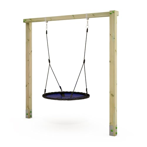 WICKEY Kinderschaukel Schaukelgestell Aero Sun - Nestschaukel & Gestell Holz, Outdoor Schaukelgerüst, Einzelschaukel, Holzschaukel für Kinder im Garten
