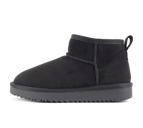 Soda “Mutual/Mute” ~ Women Round Toe Lug Sole Low Flatform Sherpa-lined Ankle Bootie