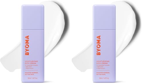 Image of BYOMA Moisturizing Rich Cream-Barrier Repair Cream Face Lotion with Bakuchiol&Shea Extract-Ceramide Face Moisturizer for Dry Skin-Anti Wrinkle,Alcohol Free-Face Moisturizer-1.69 fl.oz,(Pack of 2)