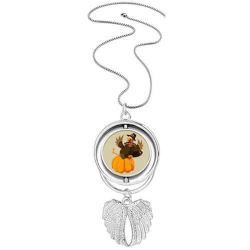 Pendentif ailes d'ange Happy Thanksgiving l Bijou porte-bonheur et amour