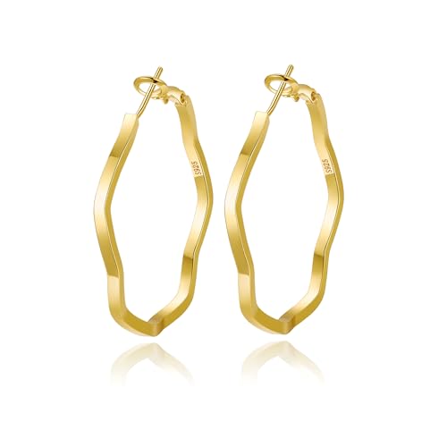 RANKEEF 3mm Gold Hoop Earrings For Women Large Gold Hoops 925 Sterling Silver Post Hypoallergenic Sterling Silver Hoop Earrings Silver Hoops Earrings For Women 30/40/50/60MM