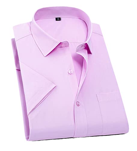 Chemise d'été homme à manches courtes pour le travail en coton uni
