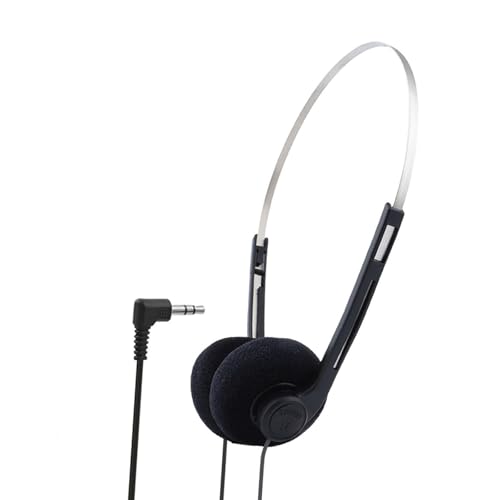 SUIOPPYUW Retro Kopfhörer im Vintage Stil, klein und robust, ideal für Outdoor Aktivitäten und Events mit klarem Klang. Tragbares Headset im Retro Stil mit Stahlkabel, Schwarz,...