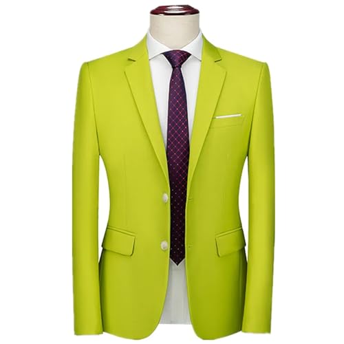 Men's Slim Fit V-Neck Single Breasted Long Sleeve Jacket Green Color Business Office Wedding Party2