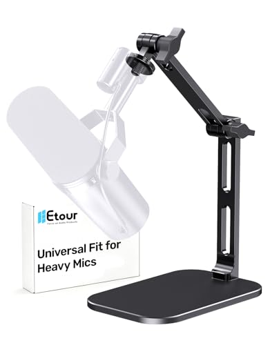 Bras de studio de bureau pour microphones articulé et orientable