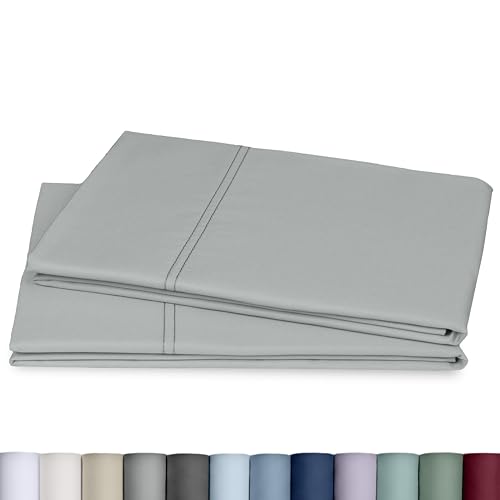 Image of California Design Den 800 Thread Count 2-Pack Queen Pillow Case, Light Grey