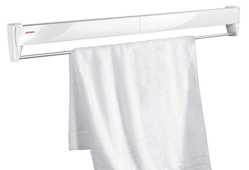 Leifheit 83100 Telefix 100 Wall Mount Retractable Clothes Drying Rack | 8 Drying Rods | White