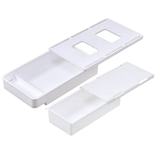 Hidden under Desktop Storage Drawer, 2 Pack Storage Drawer, Under desktop Drawer Slide out, Desktop Drawer Organizer tray
