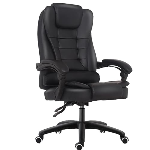 DANNMPX Silla de Oficina Silla De Oficina Ergonomía Escritorio Cojín Grueso Doble Cuero PU Computadora Ajustable Office Chair